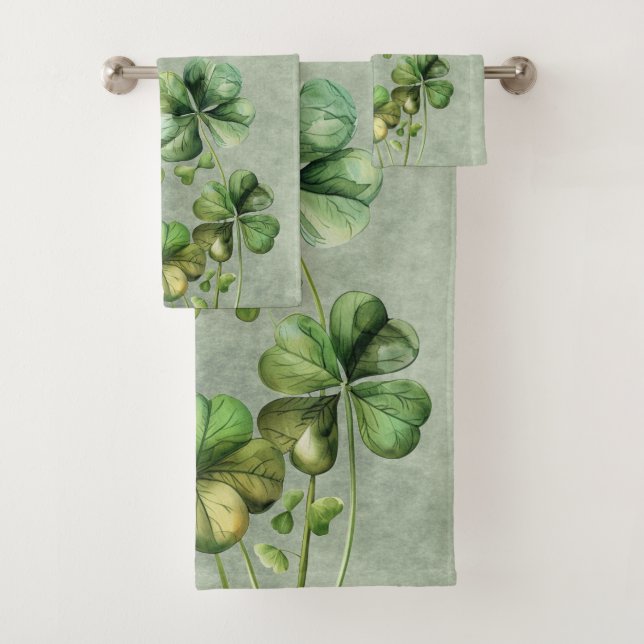 Beau Shamrock d'aquarelle verte (En situation)