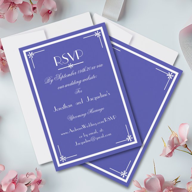 Beau site Mariage Blue Chic Carte RSVP (Beautiful Blue with White Script - Classic Chic RSVP Cards.)