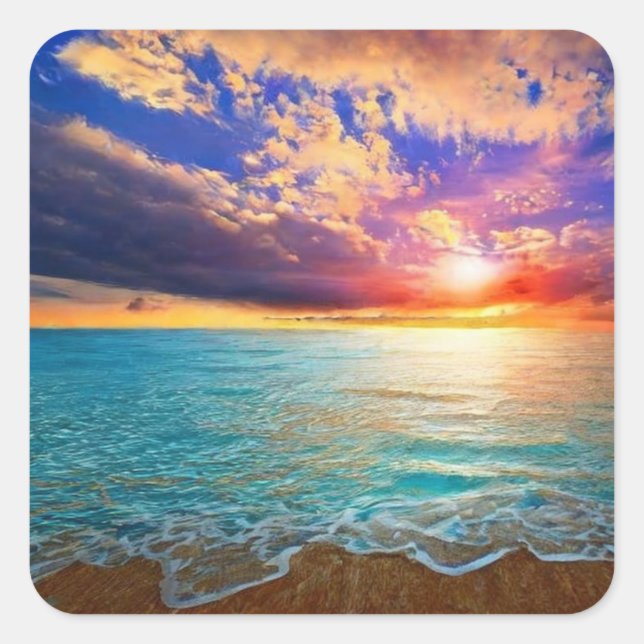 Beau Sticker Carré de mer (Devant)