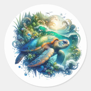 Beau Sticker de tortue de mer