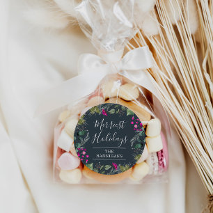 Beau Sticker hiver Botanical Blue Holiday