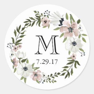 Beau Sticker rond Floral