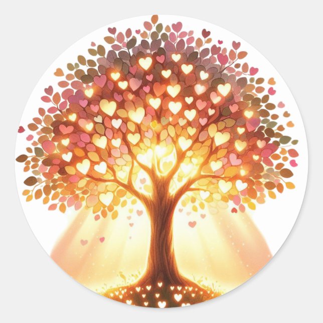 Beau Stickers Arbre En Forme De Coeur (Devant)
