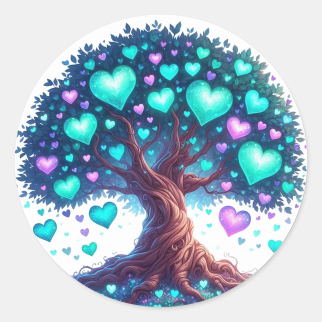 Beau Stickers Arbre En Forme De Coeur (Devant)
