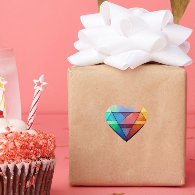 Beau Stickers Coeur multicolore (Fête)