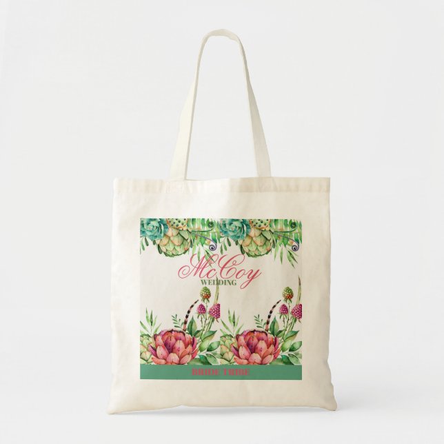 Beau Succulents Sac fourre-tout Mariage (Devant)