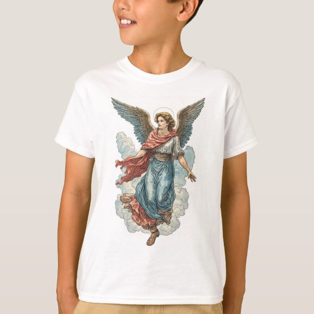 Beau T-Shirt Chrétien pour Enfant Ange (Devant)
