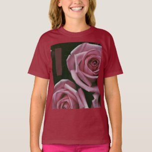 Beau T-shirt fille Rose rose