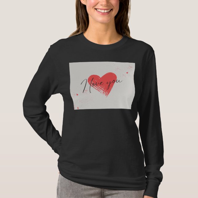 beau t-shirt j'adore le design noir élégant. (Devant)
