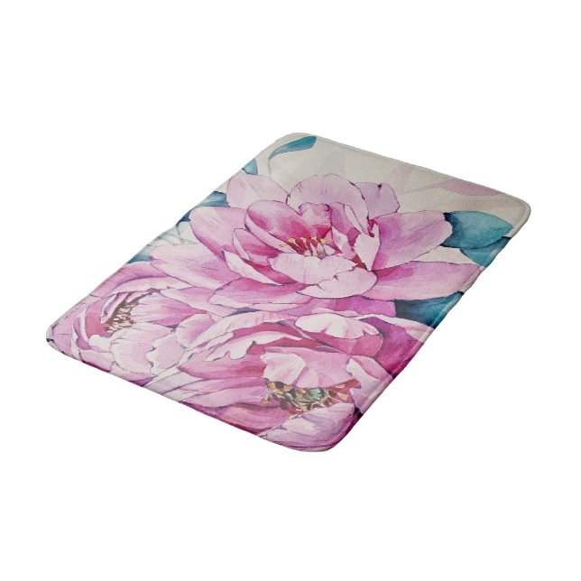 Beau tapis de bain à motifs floraux (Angle)