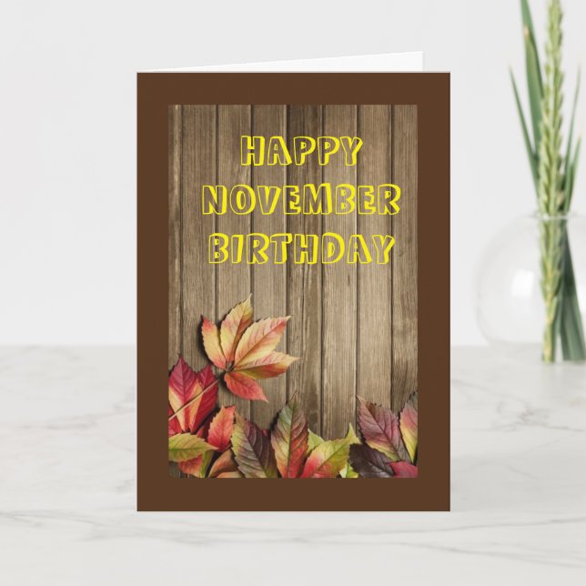 BEAU TEMPS DE L'ANNÉE POUR NOVEMBRE CARTE D'ANNIVE (Devant)