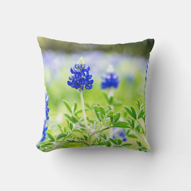 Beau Texas Bluebonnet Coussin (Recto)