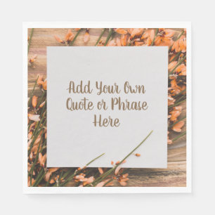 Beau texte personnalisé serviettes en papier rust