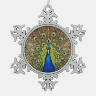 Beau tirage de paon ornement de Noël