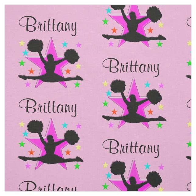 BEAU TISSU DE POM-POM GIRL PERSONNALISÉ ROSE (Échantillon)