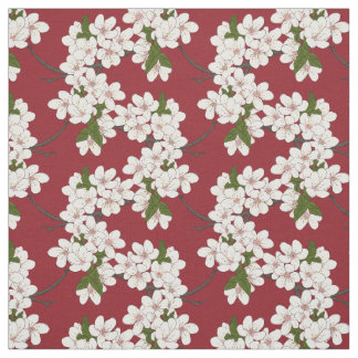 Beau tissu d'impression de fleur de cornouiller de