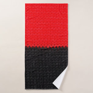 beau tissu en tricot noir et rouge avec drawin