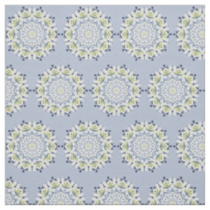 Beau tissu mandala bleu et jaune