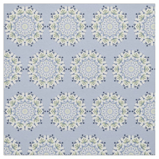 Beau tissu mandala bleu et jaune
