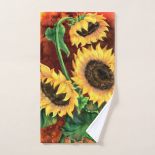Beau Trois Tournesols - Aquarelle Peinture