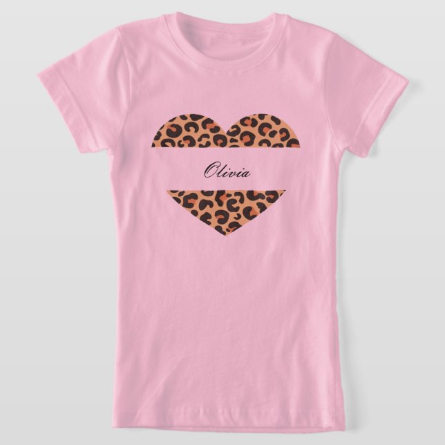 beau tshirt empreinte de léopard personnalisé (Poser)