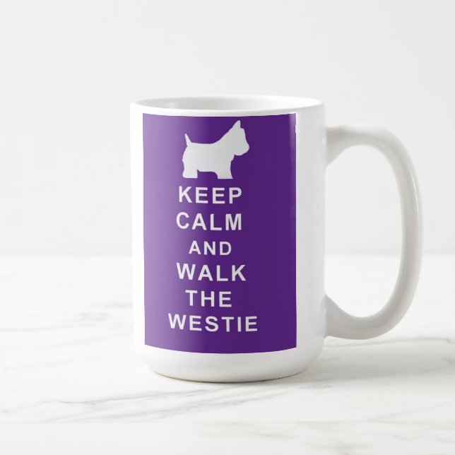 Beau Westie gardent l'anniversaire calme de tasse (Droite)