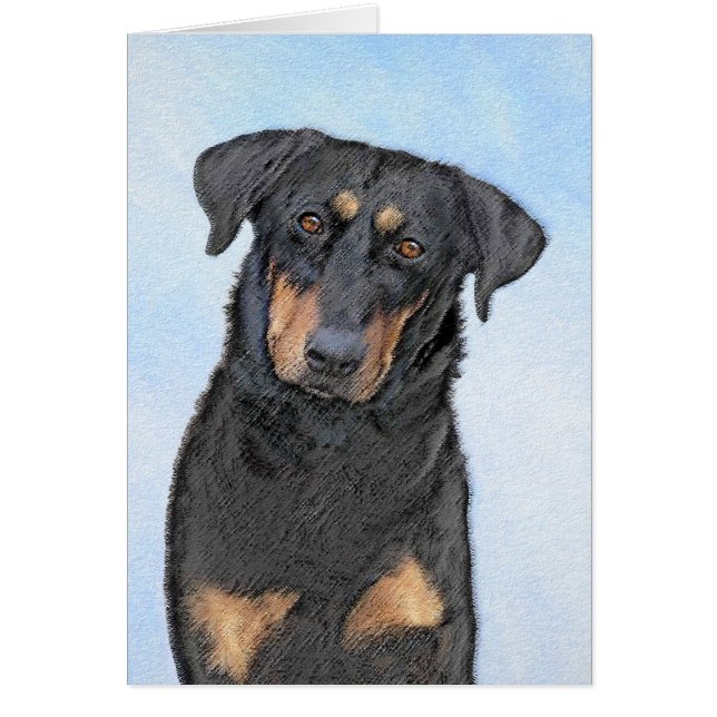 Beauceron Painting - Cute Original Dog Art (Devant)