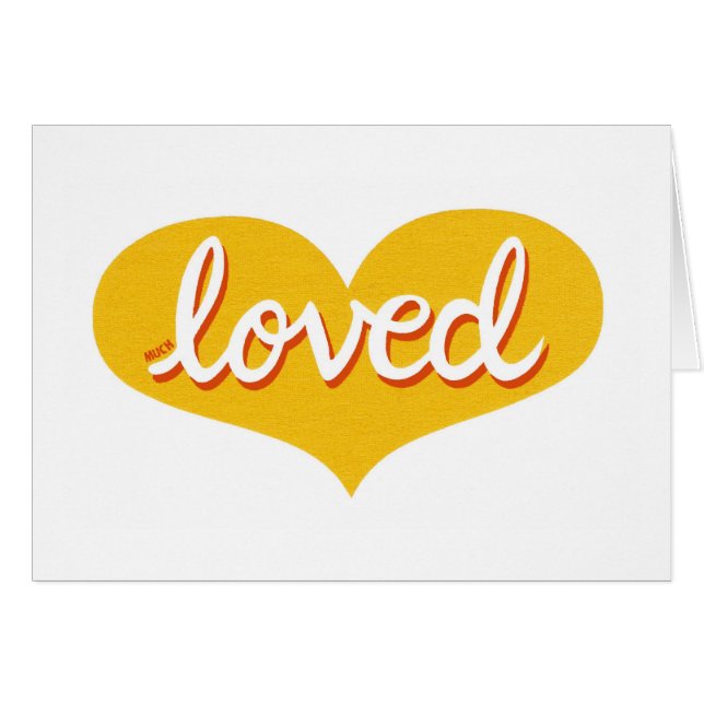 BEAUCOUP AIMÉ - adoré - coeur d'amour jaune - (Devant Horizontal)
