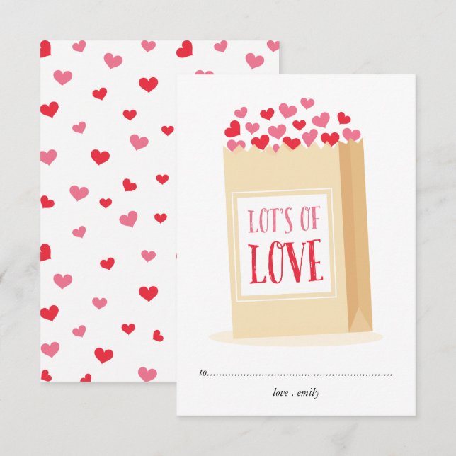 Beaucoup d'amour classe carte de la Saint-Valentin (Devant / Derrière)