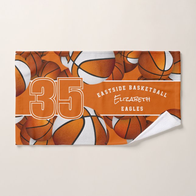 Beaucoup de balles de basket orange couleurs équip (Serviette à main)
