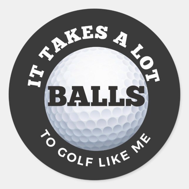 Beaucoup De Balls Stickers Golf, Drôle stickers Go (Devant)