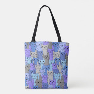 Beaucoup de Blue Purple Cats Design Sac fourre-tou