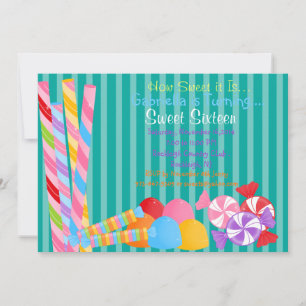 Beaucoup de bonbons verts colorés 16 Invitation