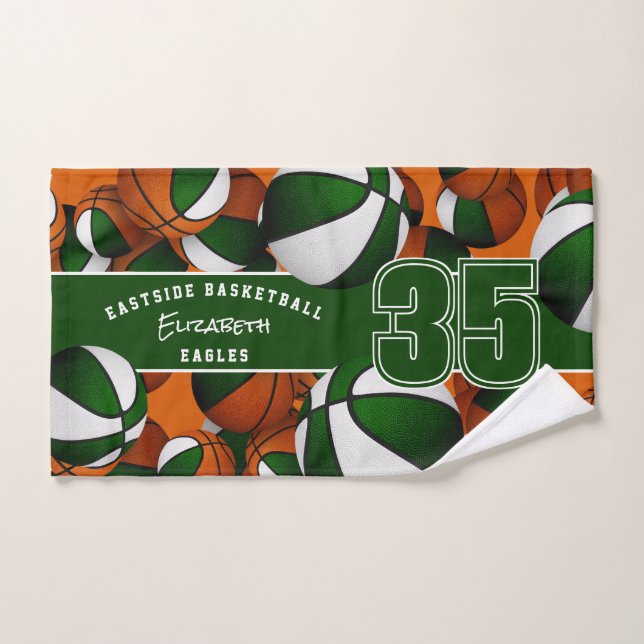 Beaucoup de boules de basket filles garçons vert é (Serviette à main)