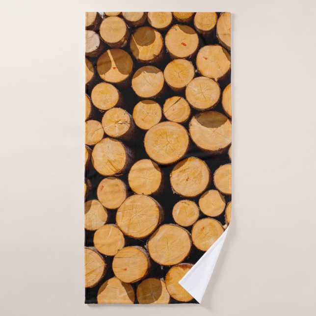Beaucoup de chênes à tronc de bois arbres ronds en (Serviette de bain)