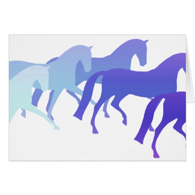 Beaucoup de chevaux (bleus) (Devant horizontal)