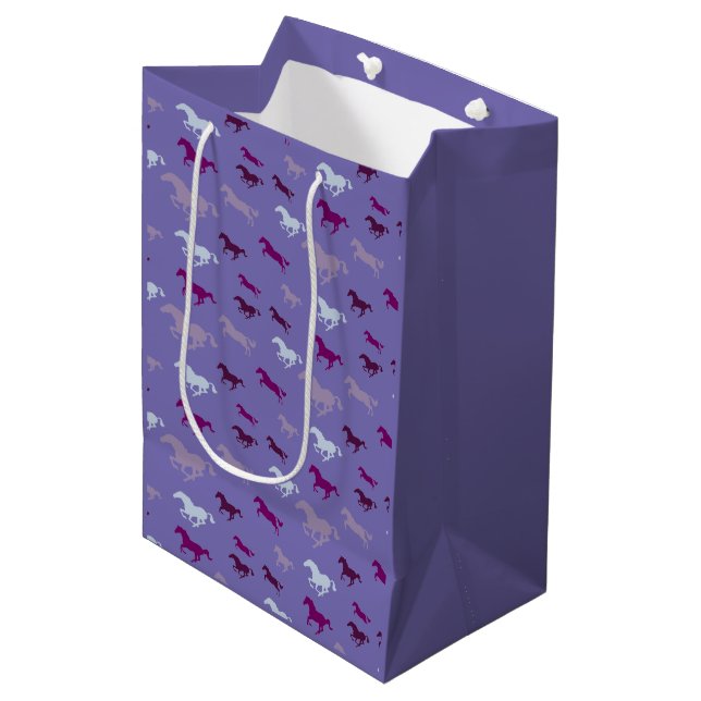 Beaucoup de Chevaux violets Design Sac cadeau (Devant Angle)