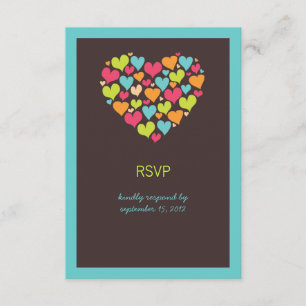 Beaucoup de coeurs Mariage carte RSVP