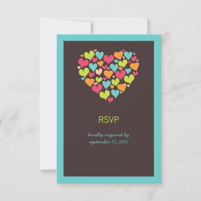 Beaucoup de coeurs Mariage carte RSVP (Devant)
