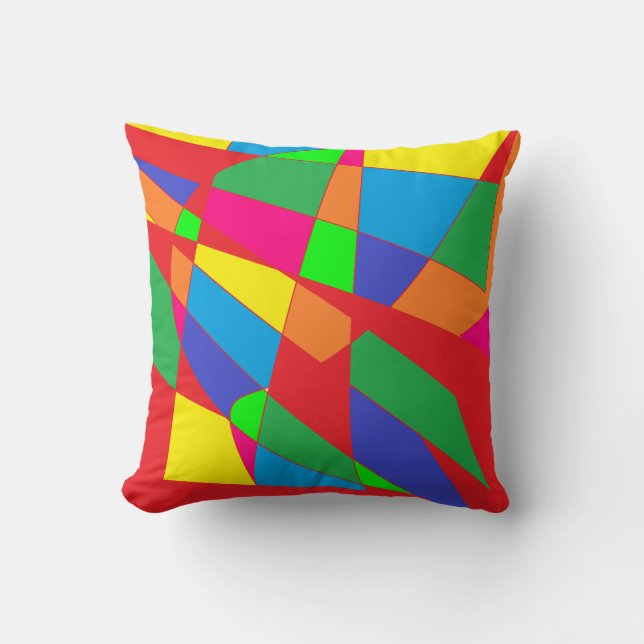 Beaucoup de couleurs coussin rouge jaune bleu (Recto)