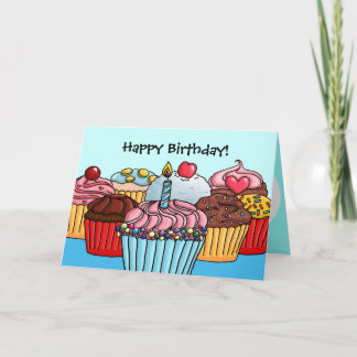 Beaucoup de cupcakes carte d'anniversaire
