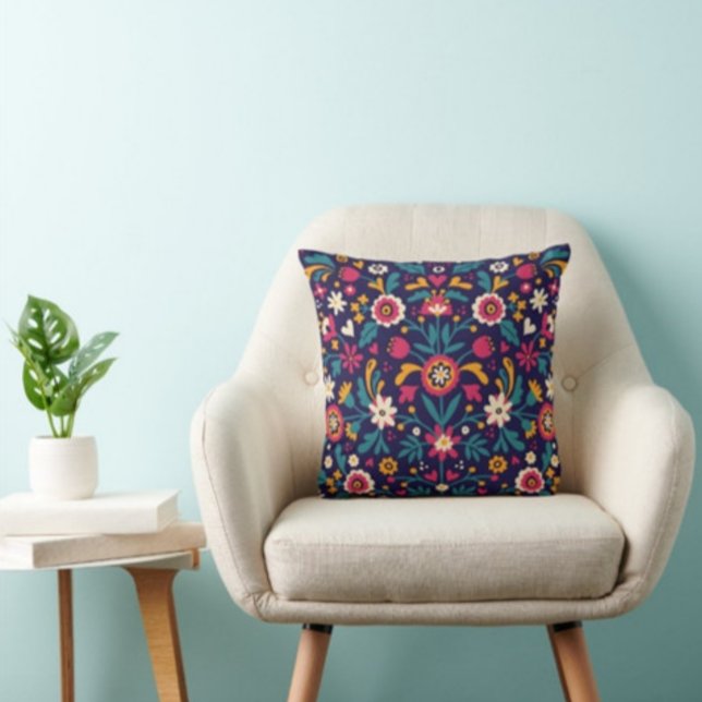 Beaucoup de fleurs et feuilles Imprimer coussin mo (Créateur téléchargé)