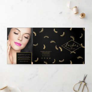 Beaucoup de Lashes Lash Salon Brochure Noir/Or