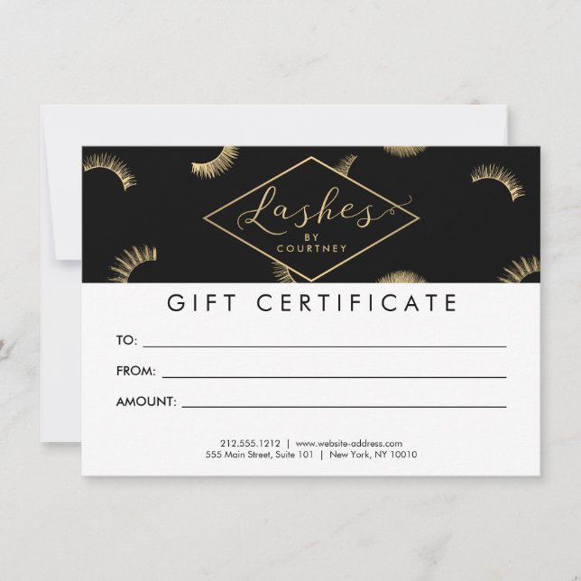 Beaucoup de Lashes Motif Black/Gold Certificat cad (Devant)
