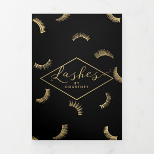 Beaucoup de Lashes Motif Lash Salon Brochure noire