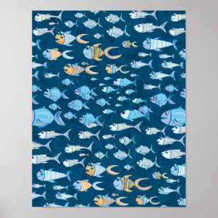 Beaucoup de poissons - affiche