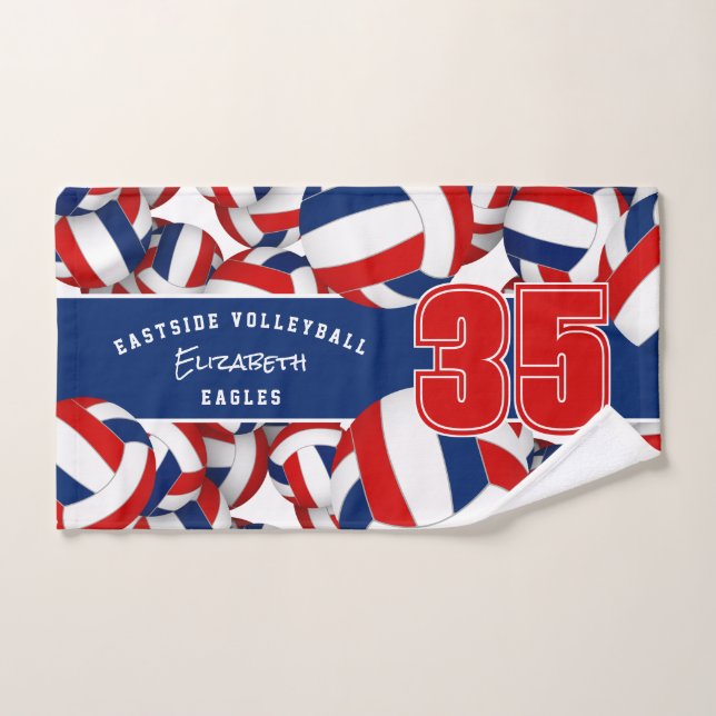 Beaucoup de volleyballs d'équipe couleurs cadeaux  (Serviette à main)