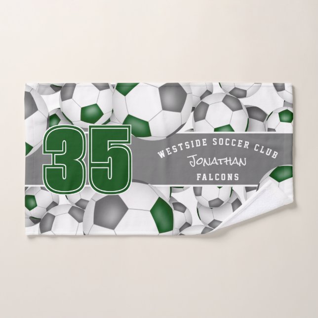 Beaucoup d'équipe verte gris colorent les balles d (Serviette à main)