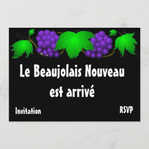 Beaujolais Nouveau invitation noir