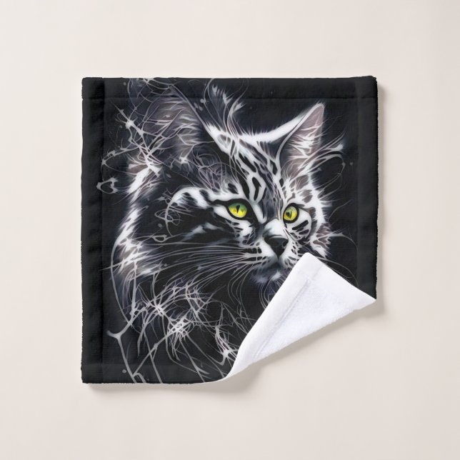 Beauté Abstraite en argent et noir (Gant de toilette)